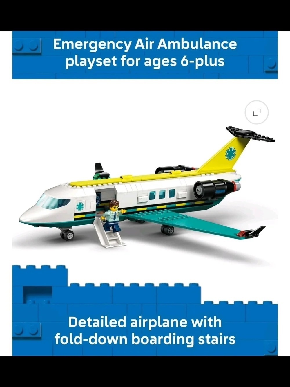 LEGO City Emergency Air Ambulance Airplane Building Toy for Kids - Pretend Play